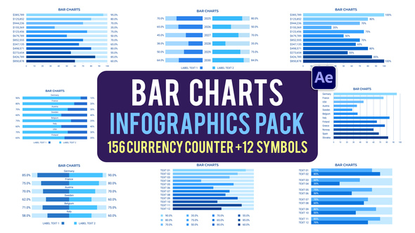 Bar Charts Infographics Pack Infographics template preview