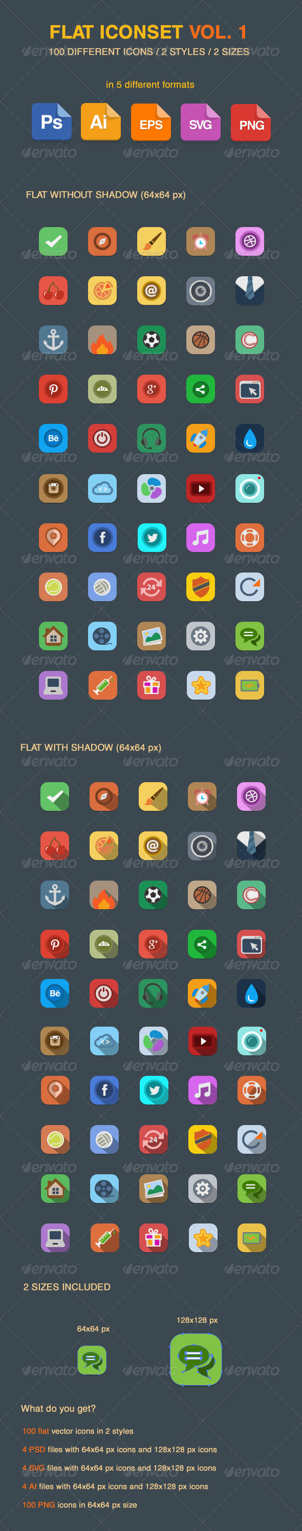 Flat Vector Iconset Vol 1 - Web Icons