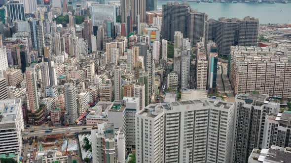 Top view of Hong Kong city alt
