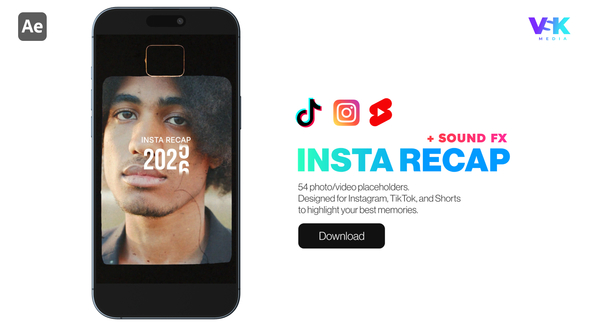 Social Media Recap Video Displays template preview