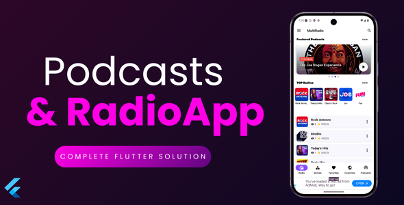 Radio App & Podcasts - Complete Flutter Solution