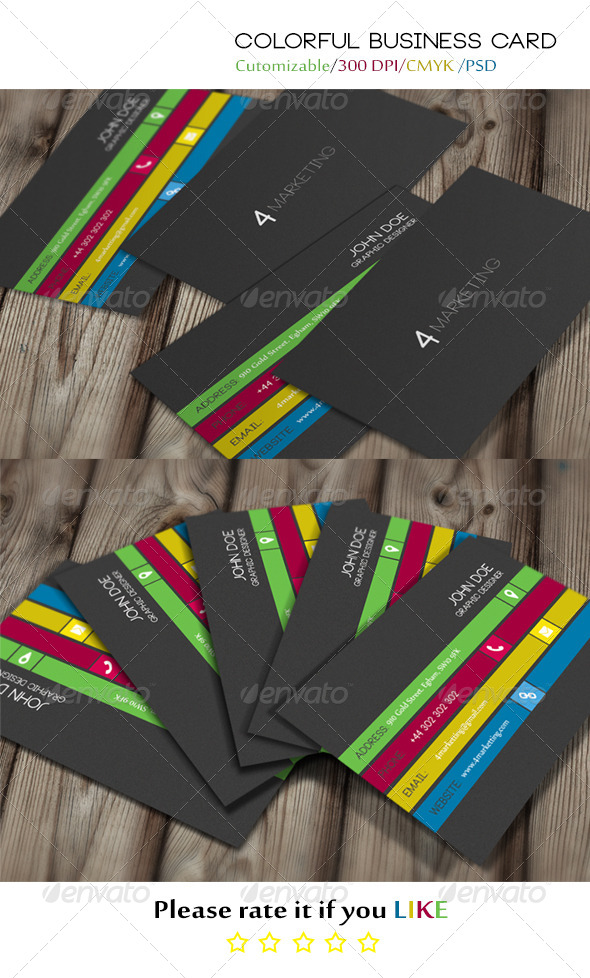 Colorful Business Card - Business Cards Print Templates