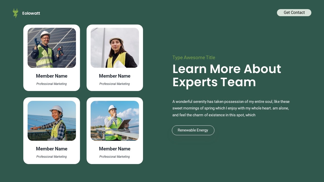 Eolowatt - Renewable Energy PowerPoint Template, Presentation Templates