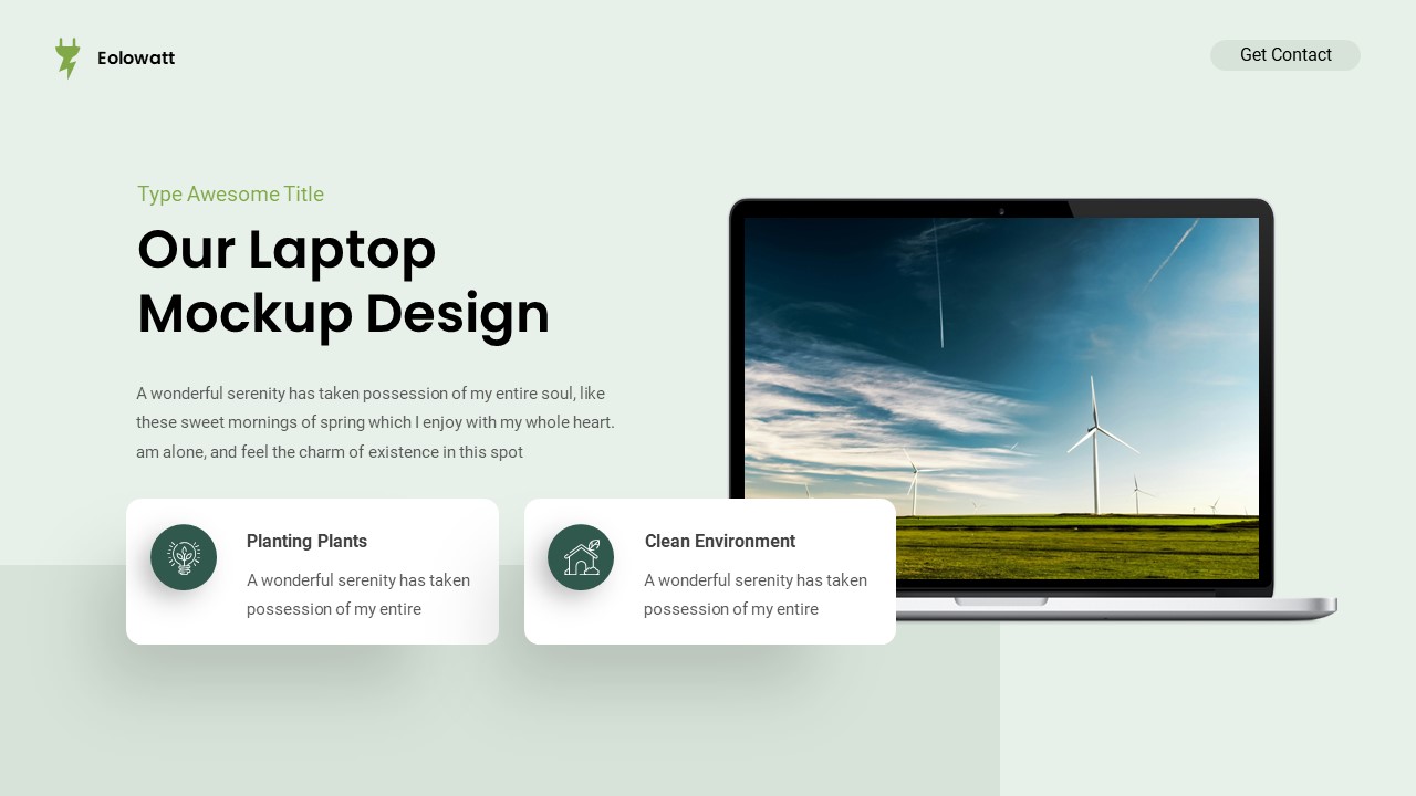 Eolowatt - Renewable Energy PowerPoint Template, Presentation Templates