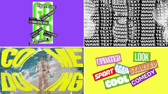 Colorful Kinetic Typography Pack Titles template preview