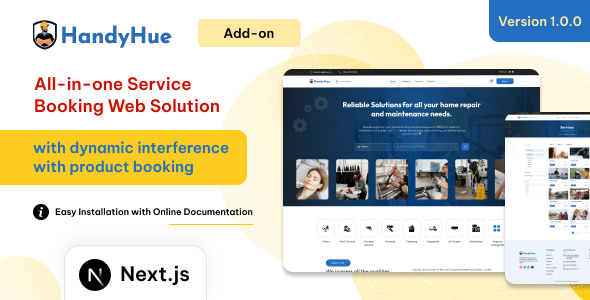 HandyHue – On Demand Home Service Booking Website with Admin Panel