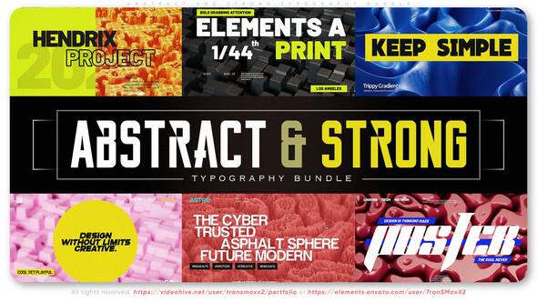 Abstract and Strong Typography Bundle Titles template preview