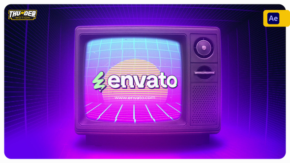 Retro TV Intro Logo Stings template preview