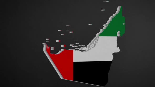 United Arab Emirates Border Map Intro Animation