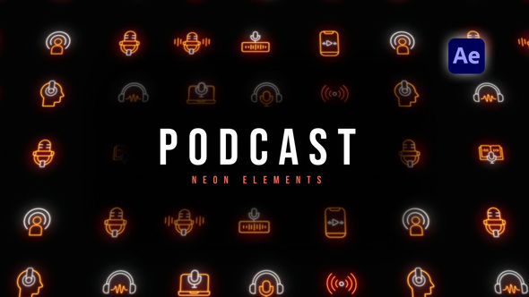 Podcast Neon Elements Elements template preview