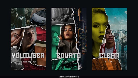 Collage Elements Paper Stories broadcast-packages template preview