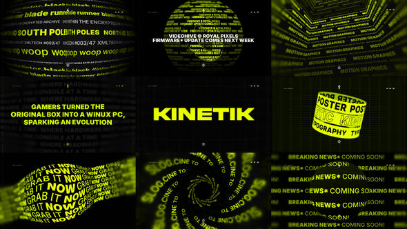 Kinetic Posters Titles template preview