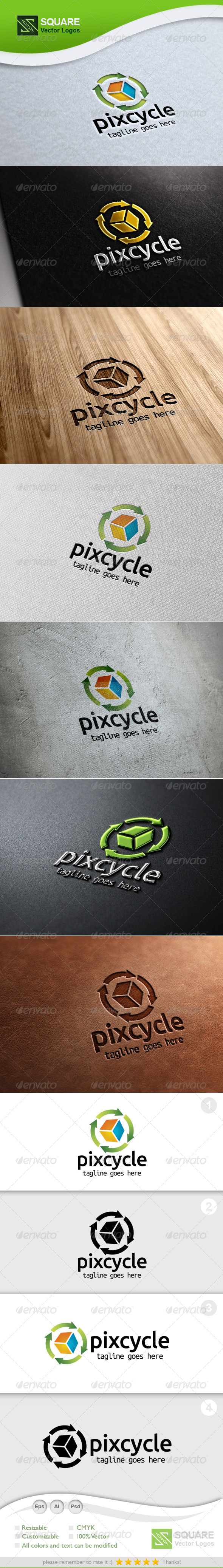Pixel, Recycle Design Vector Logo Template - Symbols Logo Templates