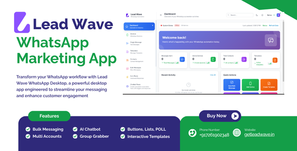 Lead Wave - Whatsapp Marketing - Bulk Whatsapp Button Sender