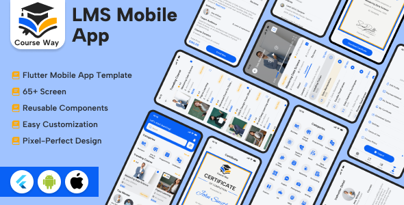 CourseWay - Learning Management System (LMS) Flutter Mobile App Template | Android & iOS UI Kit