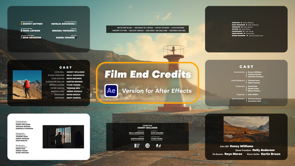 Film End Credits Elements template preview