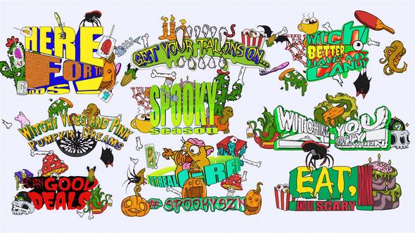 Halloween Titles Pack Titles template preview