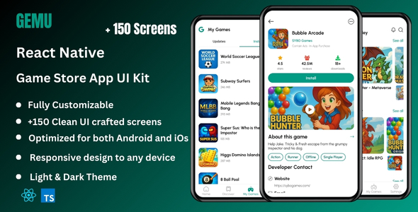 Gemu - Game Store React Native Expo App Ui Kit