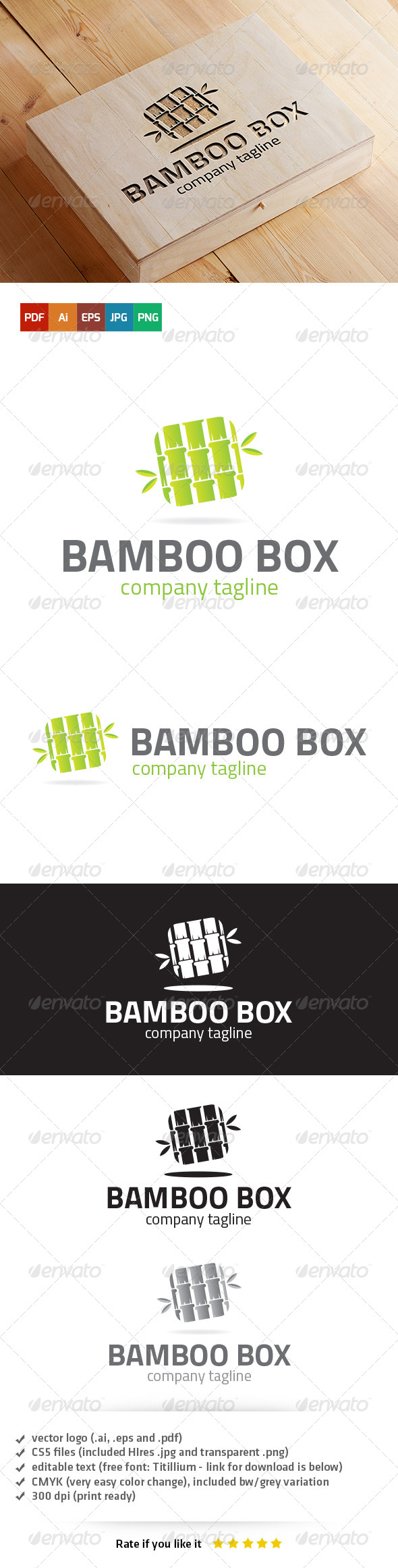 Bamboo Box Logo - Nature Logo Templates