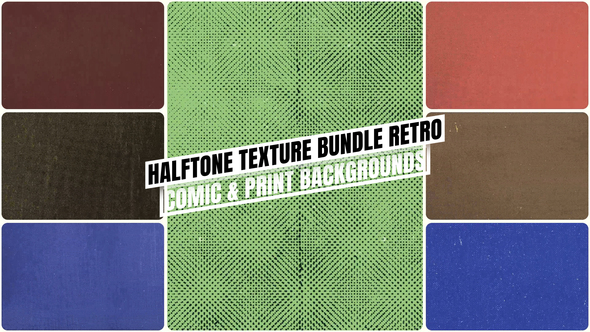 Halftone Texture Bundle Retro – Comic & Print Backgrounds Elements template preview