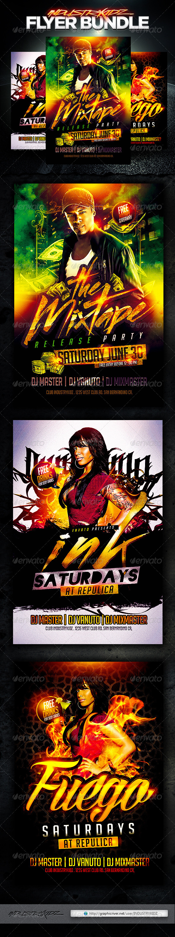 Hip Hop Flyer Bundle - Clubs & Parties Events