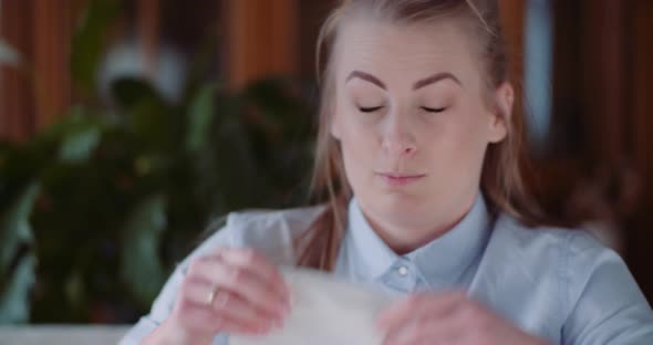 Young Woman Having Coronavirus Symptoms - Covid-19 alt