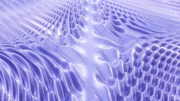 Abstract Blue Waves Flowing Shiny Reflective Surface Geometric Liquid - 4K alt