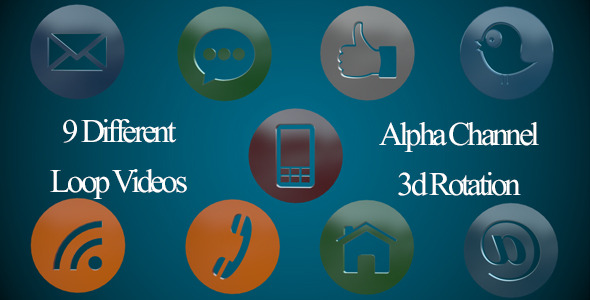 Web Blog icons 3d Rotation Pack With Alpha Channel