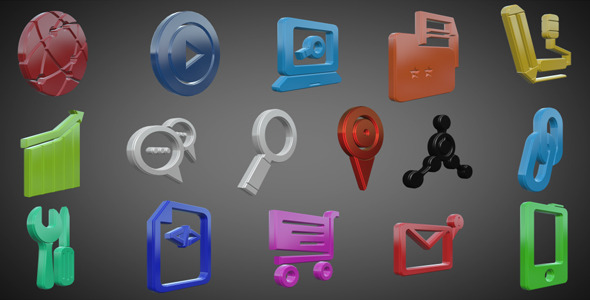 Seo 3d Rotate icon Pack With Alpha Channel