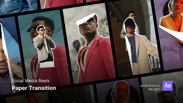 Reels - Paper Transition After Effects Project Files broadcast-packages template preview