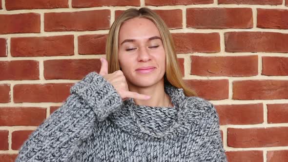 Contact Us Call Me Gesture By Middle in Loft Office alt