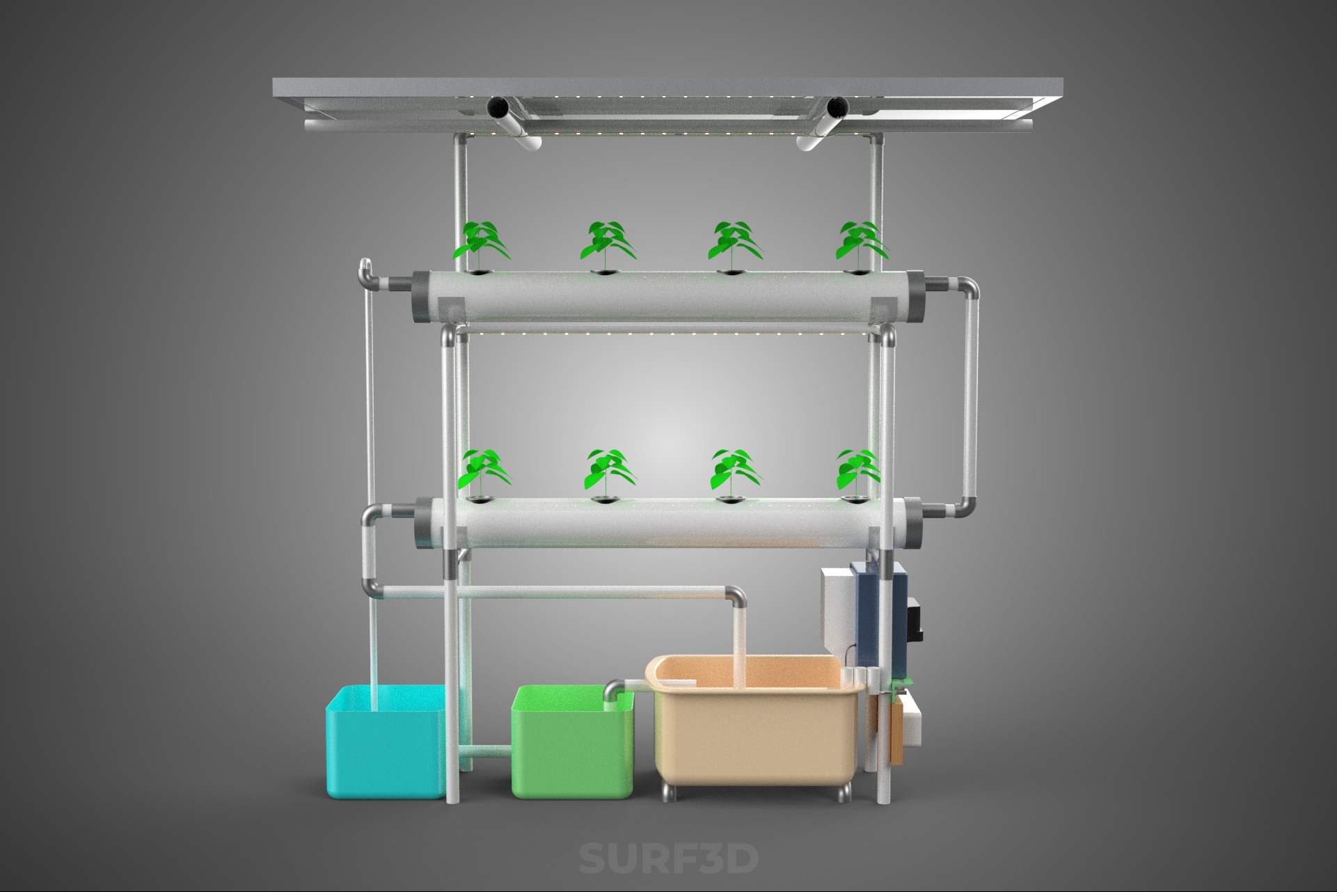 Iot Control Solar Panel Energy Hydroponic Plant Led Grow Light by SURF3D, image size:1921x1281