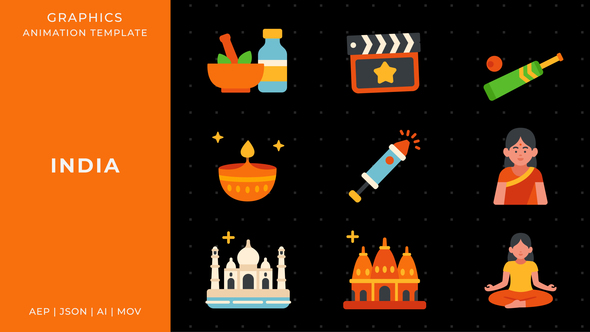 India graphic animation template | After Effects Elements template preview