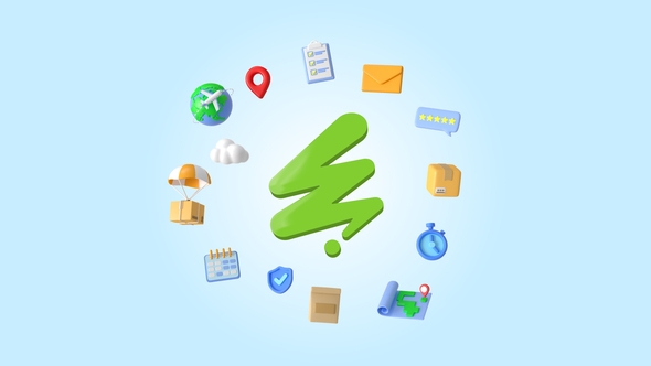 Delivery 3D Logo Logo Stings template preview