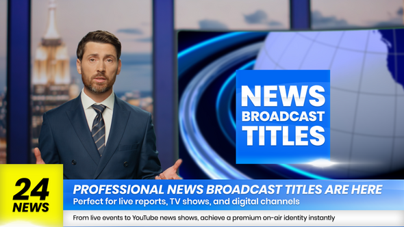 News Broadcast Titles Titles template preview