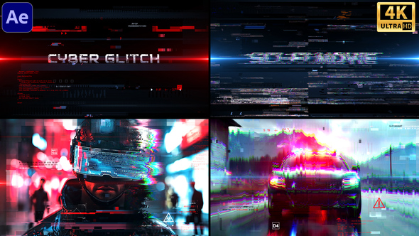 Cyber Glitch Trailer Video Displays template preview