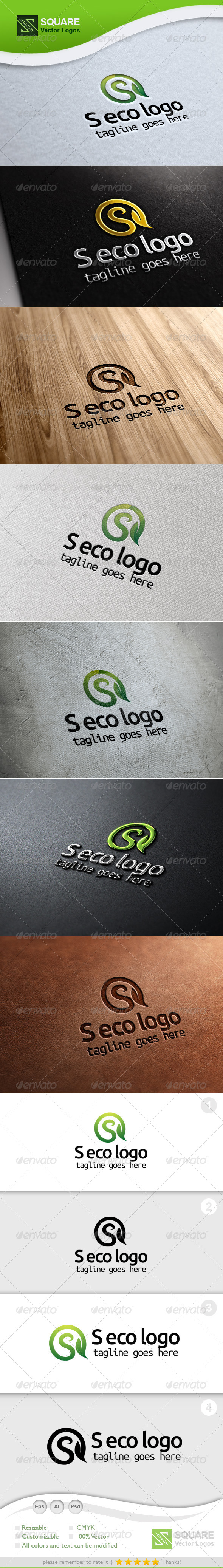 S, Leaf Vector Logo Template - Letters Logo Templates
