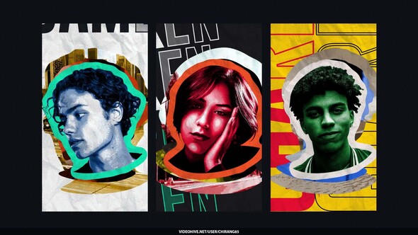 Paper Collage Art Stories broadcast-packages template preview