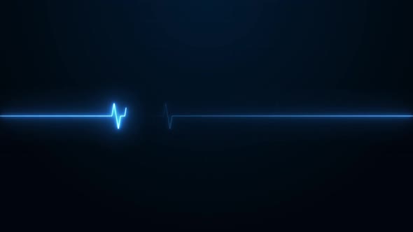 Neon effect heartbeat line seamless looping video.