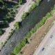 Aerial view of the Provo River as traffic moves on the highway - VideoHive Item for Sale
