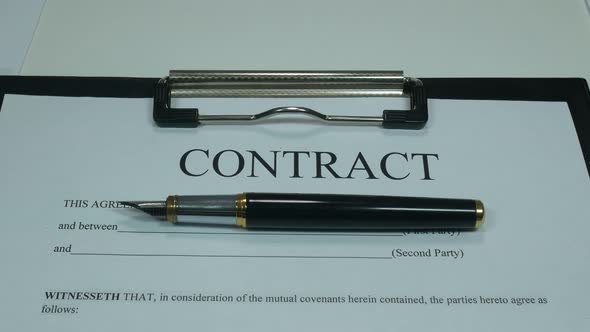 Business Contract And Dollars On The Desk In The Office alt