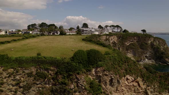 Clifftop Houses, Carlyon Bay St Austell Cornwall UK Aerial View