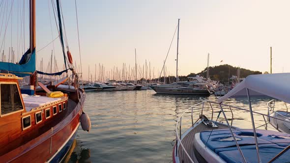 Many Yachts and Boats in the Sea Harbor alt
