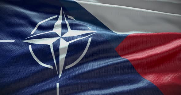 Czech Republic and NATO waving flag animation 4K alt
