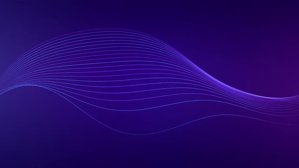Curve of fluid data connect for dots and lines on blue and purple Abstract background.