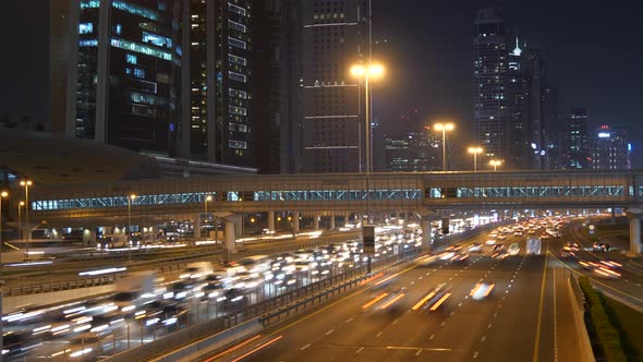 Busy Rush Hour Street in Corporate Cityscape District alt