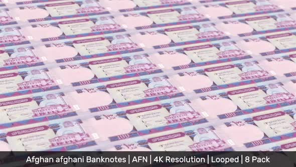 Afghanistan Banknotes Money / Afghan afghani ؋ / Currency Af / AFN / 8 Pack - 4K alt