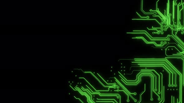 4K seamless loop abstract futuristic electronic circuit board. Neural network and big data.