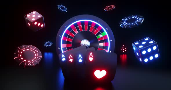 Casino Gambling Concept With Futuristic Neon Lights by Nimomose | VideoHive