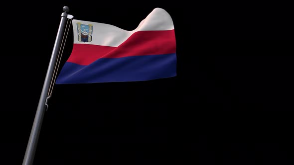 Flag Of Maracaibo City (Venezuela)  With Alpha Channel 4K alt